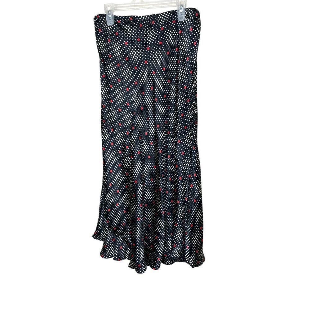 Salaam Black Red Polka Dot Maxi Skirt Size Small‎